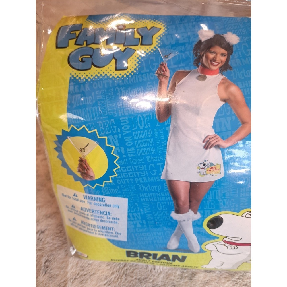 Family Guy Brian Griffin Adult Costume Womens Large 12-14 Disguise White Dress